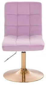 LuxuryForm DESIGN Stolička TOLEDO VELUR na zlatom tanieri - levanduľa