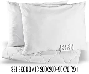 Set manželskej prikrývky a vankúšov Ekonomic 200x200 + 90x70 (2x) EMI