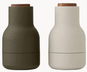 Súprava mlynčekov na soľ a korenie's drevenými vrchnákmi Bottle Grinder, 2 diely