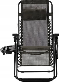 CH Záhradné skladacie relaxačné kreslo Zero II – čierna