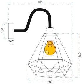 Dekorstudio Retro nástenná lampa Reno