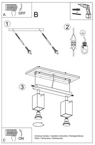 Sollux SL.0456 - Bodové svietidlo MERIDA 2xGU10/40W/230V šedá