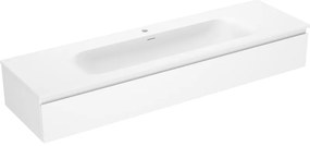 Mexen Orio, kúpeľňová skrinka 160 cm s umývadlom Vela, 1 zásuvka, biela matná, 91A10-16023-1-BF01-W23M01