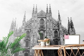 Samolepiaca fototapeta Milánska katedrála v čiernobielom