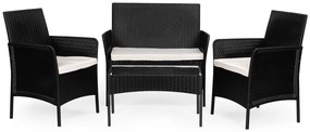 ZÁHRADNÝ SET ALIDA ČIERNY POHOVKA + 2 x KRESLO + STOLÍK