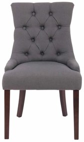 Jedálenská stolička Aberdeen - látka, drevené nohy antik tmavé - Tmavo sivá