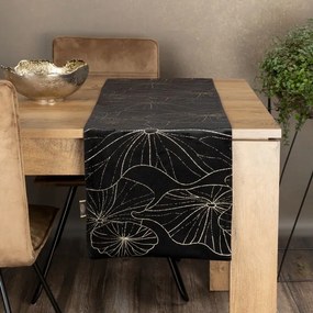 Dekorstudio Elegantný zamatový behúň na stôl BLINK 18 čierny Rozmer behúňa (šírka x dĺžka): 35x140cm