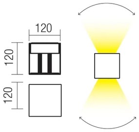 Redo 90298 - LED Vonkajšie nástenné svietidlo VARY 2xLED/10W/230V 3000K IP54 hnedá