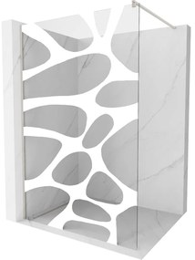Mexen Kioto, sprchová zástena Walk-In 100 x 200 cm, 8mm číre sklo biely vzor, brúsená oceľ profil, 800-100-101-97-97