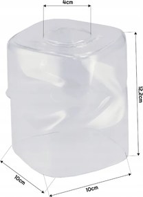 Sklenené tienidlo pre stropnú stolovú lampu, valcované štvorcové, priehľadné