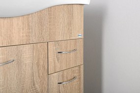 Aqualine Aqualine, KERAMIA FRESH umývadlová skrinka 74,5x74x34,7cm,dub platin, 50083
