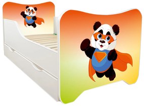 TOP BEDS Detská posteľ Happy Kitty 140x70 Super Panda so zásuvkou