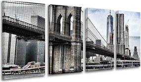 Obraz na stenu 4 dielny MESTO / NEW YORK ME115E41 - 120x60 cm