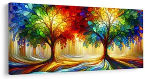 Obraz mystické stromy života vo farbách