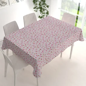 Biante Bavlnený obdĺžnikový obrus Sandra SA-343 Ružové ružičky na sivom 130x160 cm
