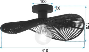 Toolight Toolight, stropné svietidlo 41cm, 1xE27, APP1832-1C, čierna, OSW-00631