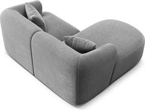 Svetlosivá zamatová rohová pohovka (ľavý roh/s leňoškou) Campi – Cosmopolitan Design