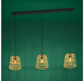 Eglo 390153 - Luster na lanku MONTEZUELO 3xE27/40W/230V bambus