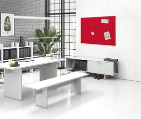Akustický panel na stenu 120 x 80 cm, okrúhle rohy, červená
