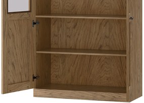 Vitrína Cozy 12 z masivu s LED osvětlením 95 cm dub Rustikal