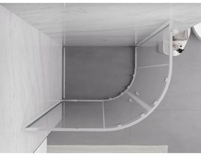 Mexen Exo, asymetrický sprchový kút s posuvnými dverami 90 x 80 cm, 6mm číre sklo, chrómový profil, 8132-090-080-01-00