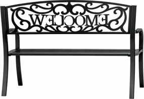 Lean Záhradná kovová lavička WELCOME – 127cm, čierna