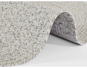 Biely/béžový okrúhly vonkajší koberec ø 150 cm - NORTHRUGS