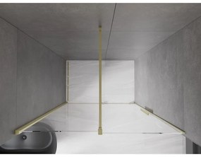 Mexen Velar, posuvné dvere do otvoru 130x200 cm, 8mm číre sklo, zlatá matná, 871-130-000-01-55