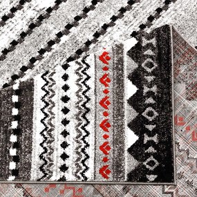 Dekorstudio Moderný koberec MODA SOFT sivo červený 1136 Rozmer koberca: 80x300cm