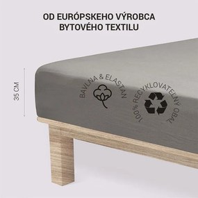 Napínacia plachta na posteľ jersey s elastanom antracitová 180 x 200 cm