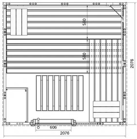 Sauna BYSTRÁ 2 208 x 208 x 200 cm