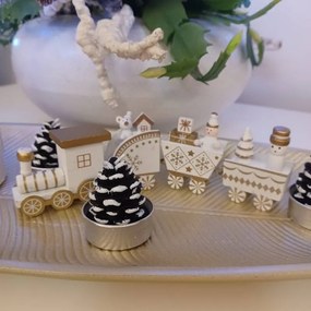 DECOLED Dekorácia, vlak, 22,3 x 7,2 x 2,8 cm, biela