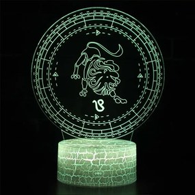 3Dmix 3DL-BSC076 – 3D LED nočná lampa - znamenie zverokruku Lev