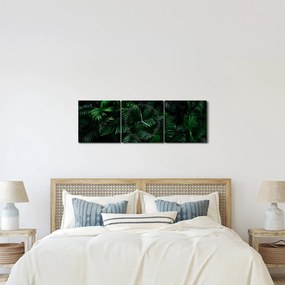 Obraz - Tropické papradie (s hodinami) (90x30 cm)