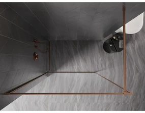 Mexen, Mexen Kioto-XF sprchová stena s rámom 80 x 202 cm, priehľadná 10 mm, brúsená meď - 800-080-104-65-00-X