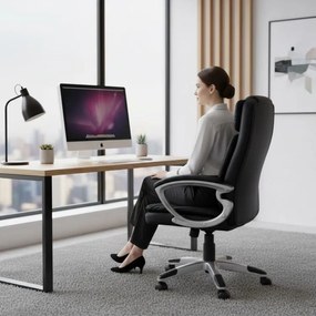 Ergonomická kožená kancelárska stolička s dvojitou výplňou