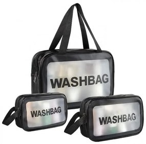 Kozmetická taška WASHBAG sada 3 ks, čierna