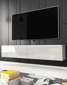 TV skrinka 140 cm závesná alebo stojaca biely lesk Lowboard D