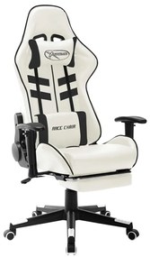 Herná stolička bielo-čierna umelá koža