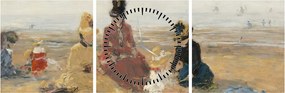 Obraz - Eugène Boudin, On the Beach, Trouville, reprodukcia (s hodinami) (90x30 cm)