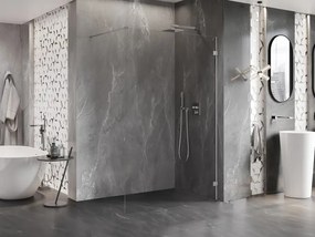 Mexen Lunar sprchová stena pravá 60 x 200 cm, 8mm číre sklo, brúsená oceľ, 830-060-000-97-00-P