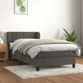 Posteľný rám boxspring s matracom tmavosivý 80x200 cm zamat 3127458