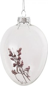 Závesné sklenené vajíčko s kvetmi Egg Bloom - Ø 7*10 cm