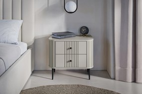 Nočné stolíky Vespera 56 cm - 2 ks - kašmírová / čierne nožičky