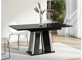 Rozkladací jedálenský stôl Lyliad, Farby: biely mramor / biely lesk