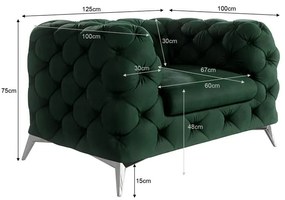 Tmavozelené zamatové kreslo Chelsea – Ropez