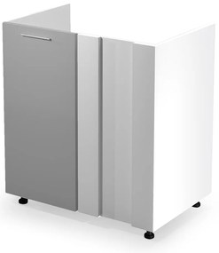 Dolná skrinka rohová Vento DKN-80/82, biela / sivá