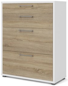 Modulárna knižnica v bielo-prírodnej farbe v dekore duba 89x113 cm Prima – Tvilum