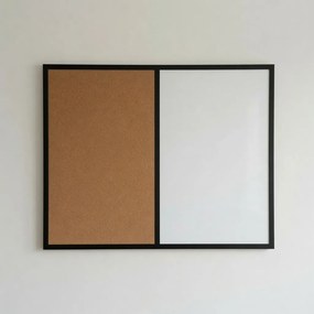 Toptabule.sk  Kombinovaná tabuľa biela v čiernom drevenom ráme COLOR 60x40 cm