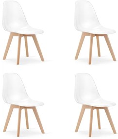 Set styroch jedálenských stoličiek KITO priesvitné / naturálne nohy (4 ks)